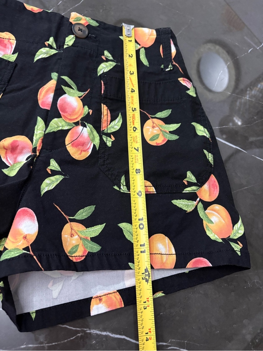 Maeve by Anthropologie The Colette Peach Print High-Waisted Shorts Size 24 - Picture 13 of 16